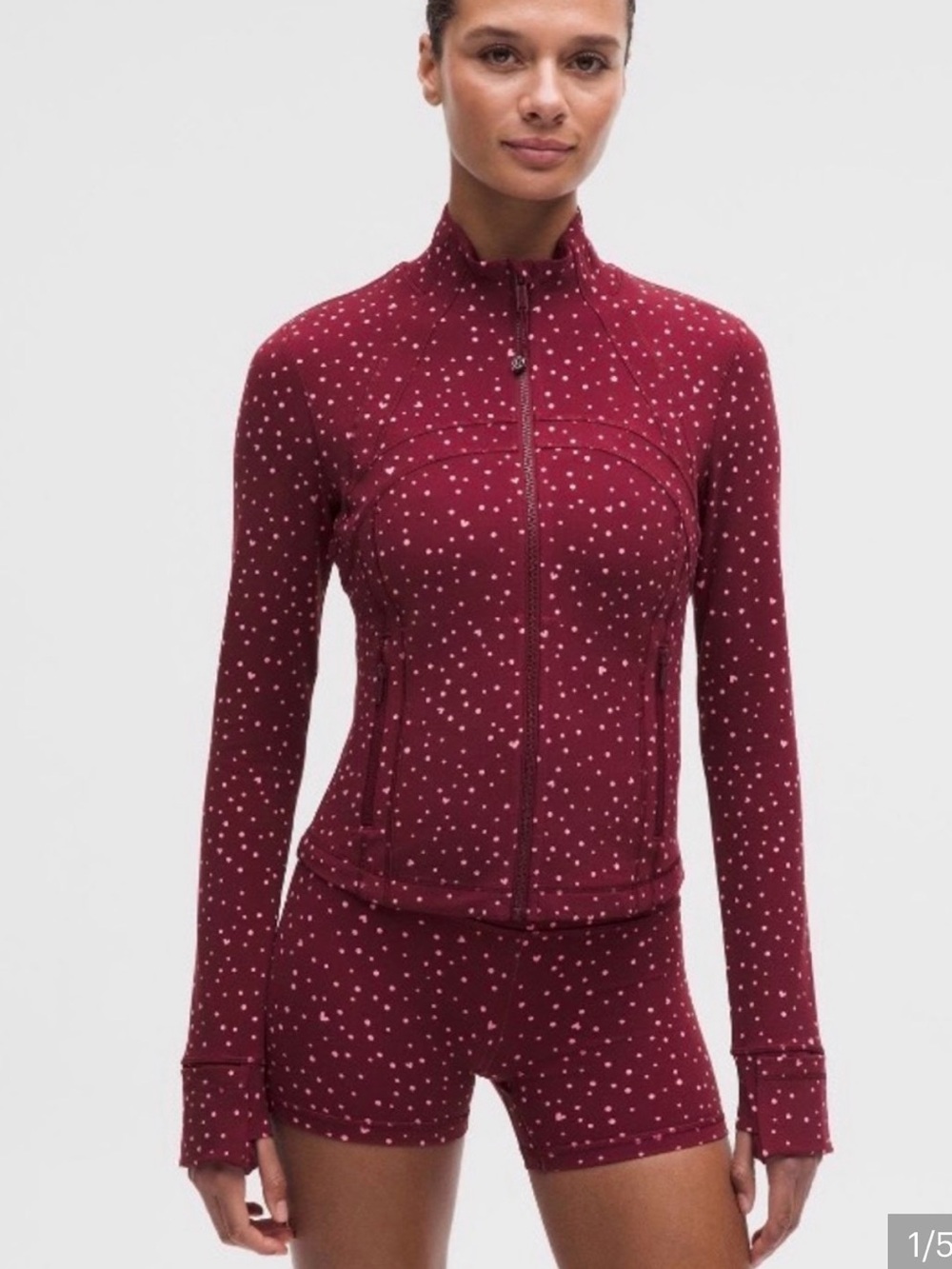 RARE NWT Lululemon Define Cropped Jacket
Heart Dot Burgundy